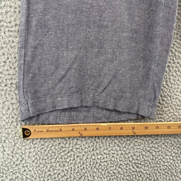 Old Navy Pants Large Gray Linen Blend Pull On Pocket Wide Leg Everyday Ankle NWT - Picture 12 of 13